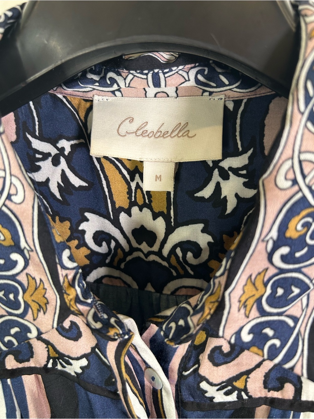 Cleobella Navy Charisma Floral Print Mini Dress with Pink Accents Medium - Picture 6 of 13